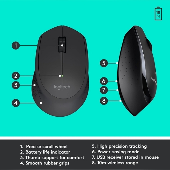 Logitech MK345 Wireless Keyboard & Mouse Combo - Picture 13 of 13